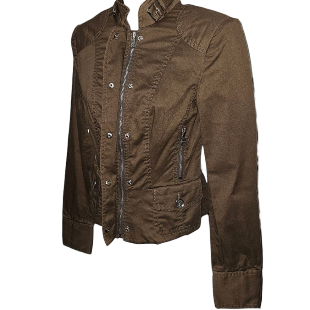 Express Design Studio Buckle Collared Zip/Button … - image 2